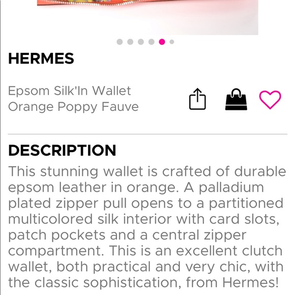 Sold Hermes Epsom Silk’In Wallet Orange Poppy - Picture 15 of 15